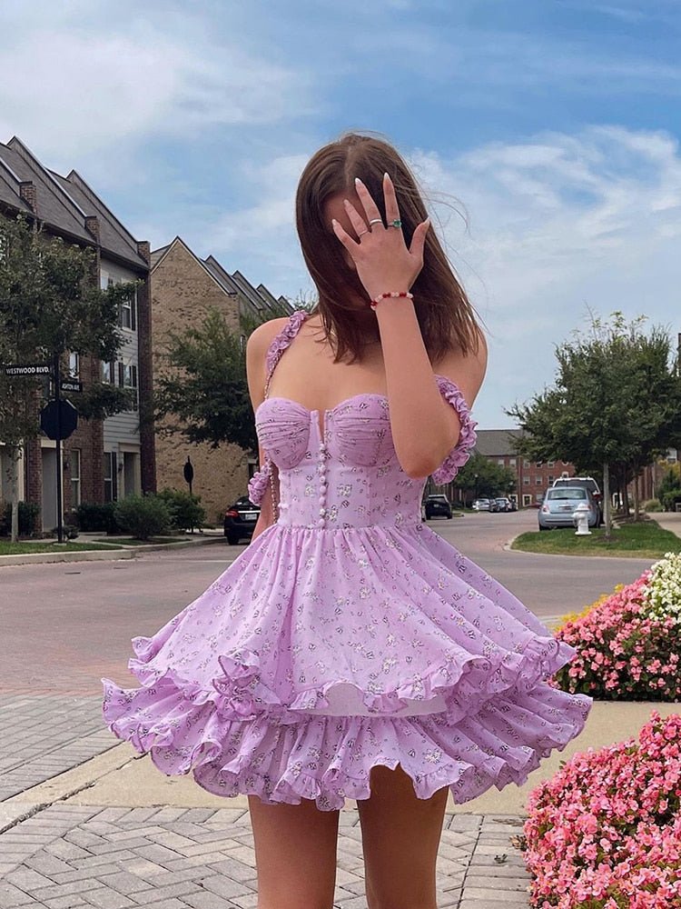 Purple Sundress Flower Detail &#8211; Vanity Island Magazine