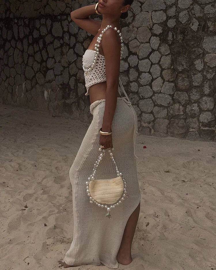 Pearl Crochet Two-Piece Set