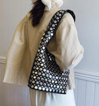Leather Studded Handbag — Bali