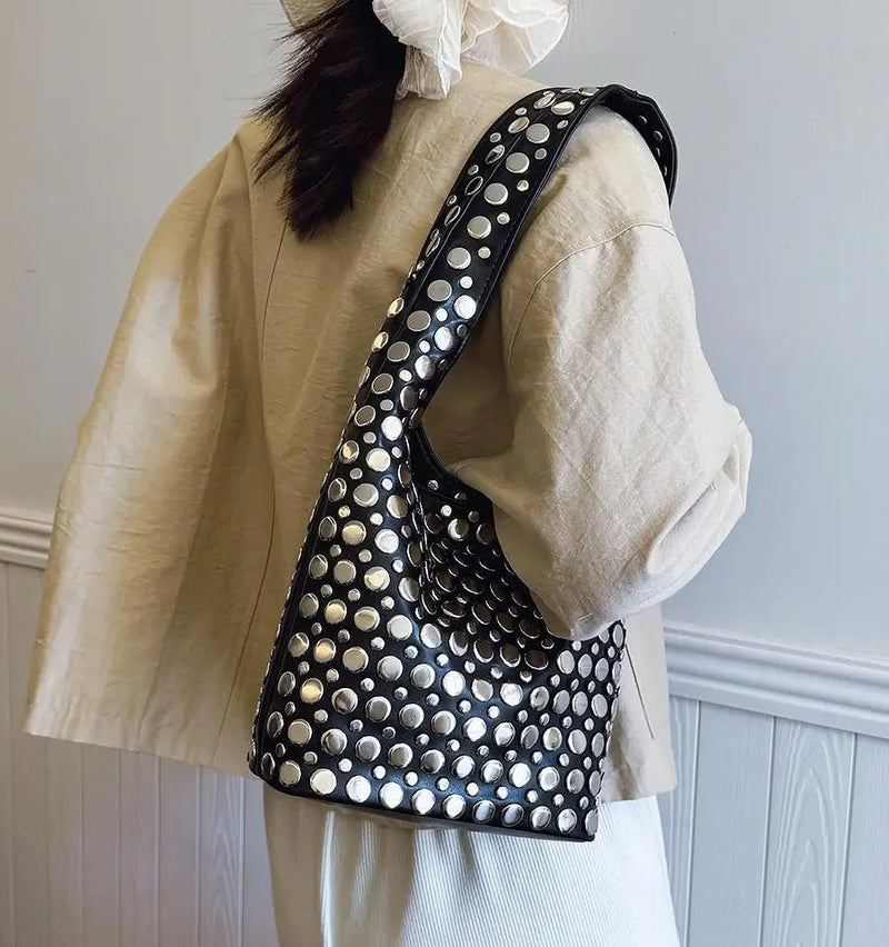 Leather Studded Handbag — Bali