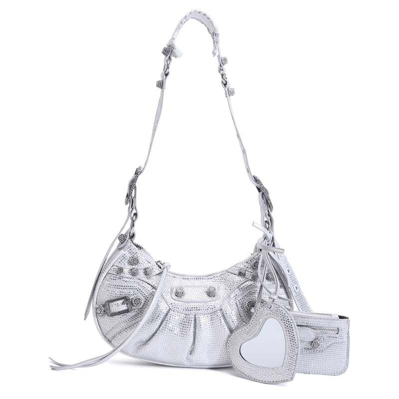 Heart Mirror Shoulder Bag Rhinestone