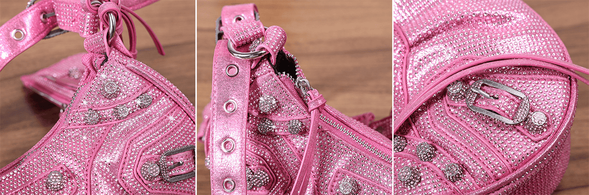 Heart Mirror Shoulder Bag Rhinestone