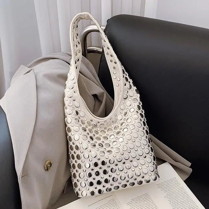 Leather Studded Handbag — Bali