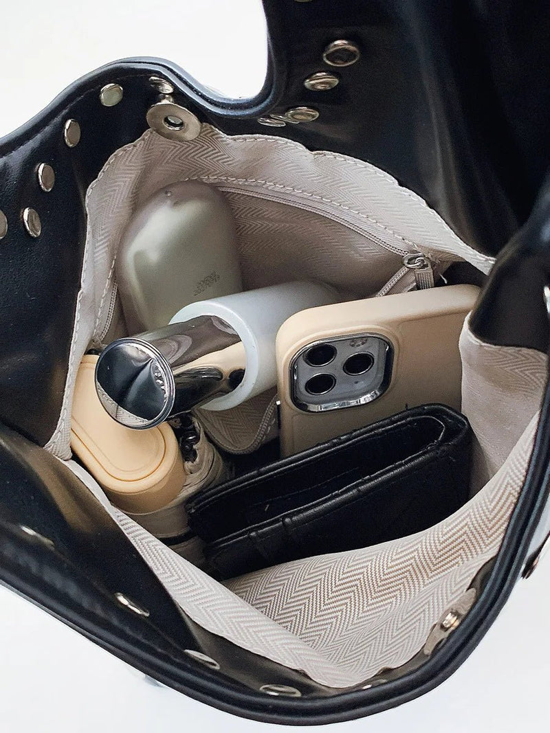 Leather Studded Handbag — Bali