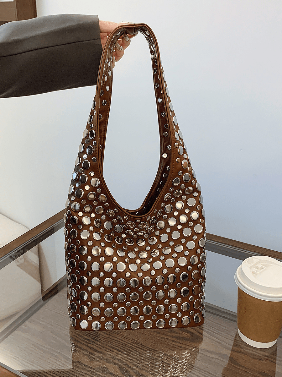 Leather Studded Handbag — Bali