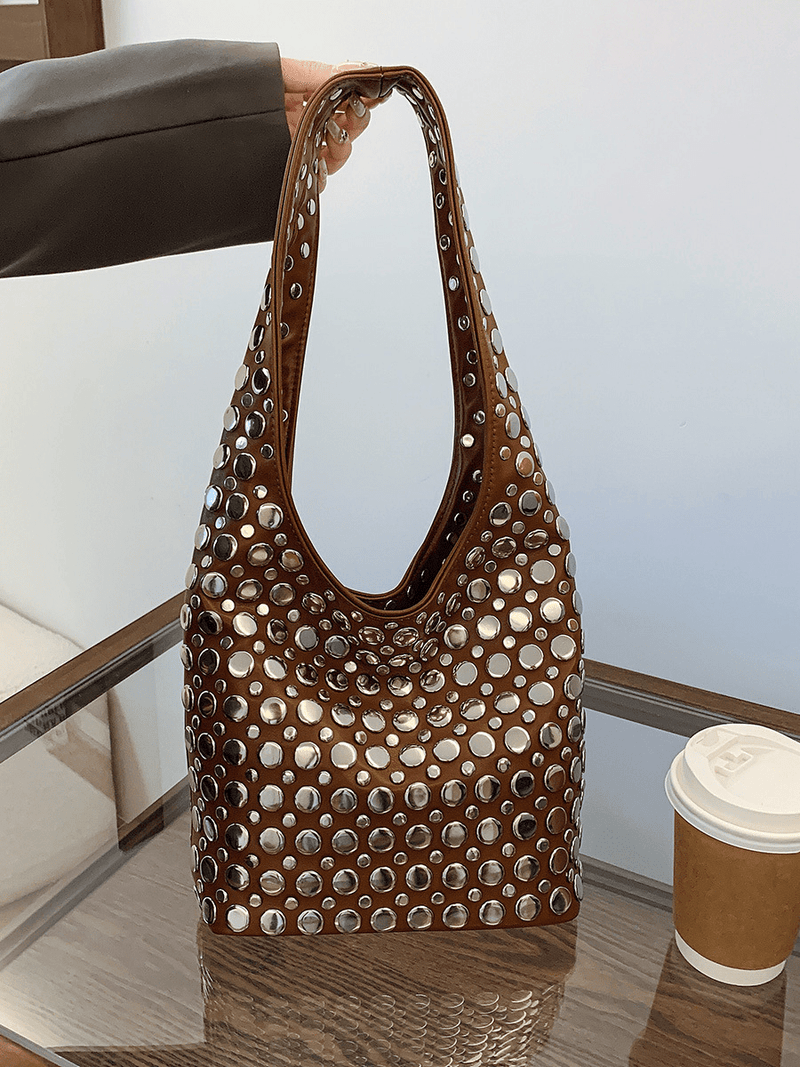 Leather Studded Handbag — Bali