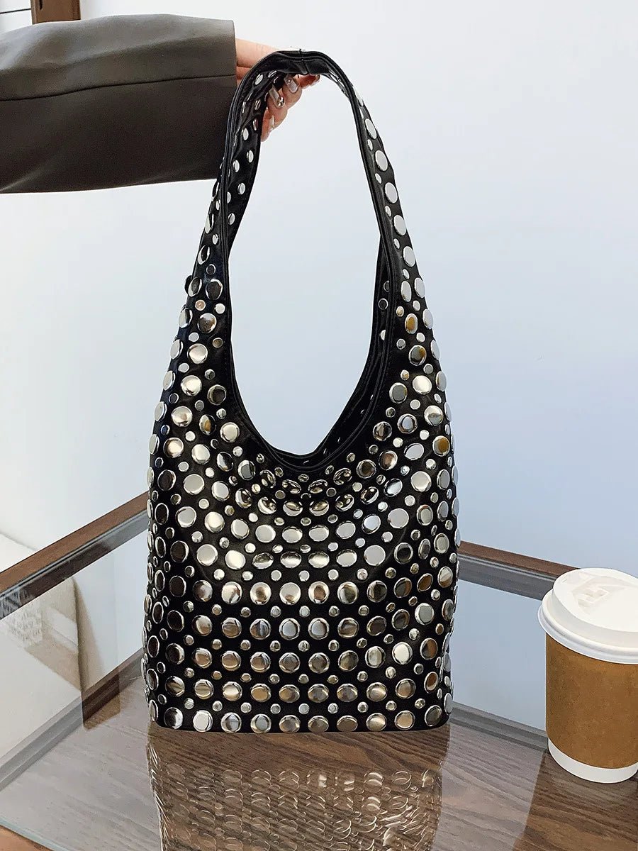 Leather Studded Handbag — Bali
