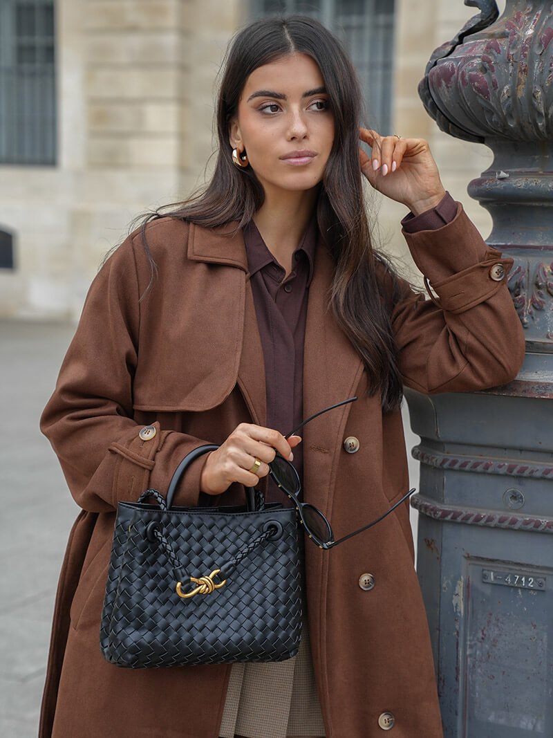 Full Length Suede Trenchcoat Brown