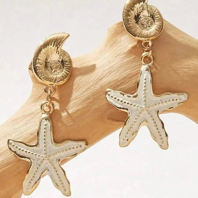 Gold Plated Starfish Earrings