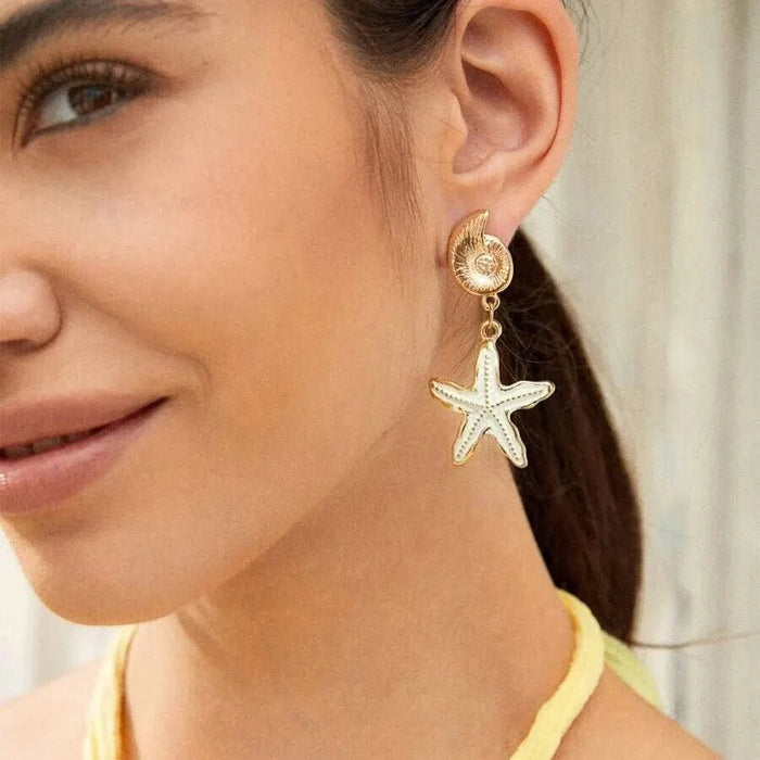 Gold Plated Starfish Earrings