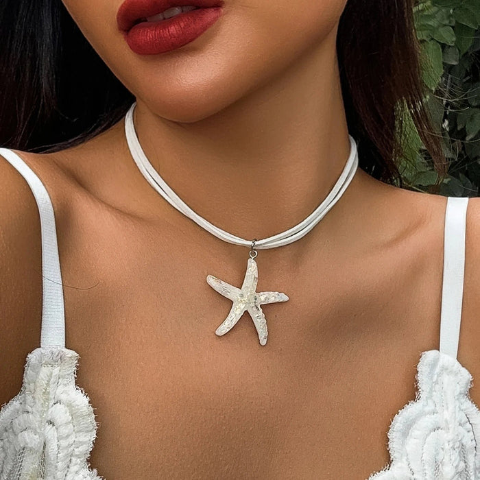 Starfish Necklace White Pendant