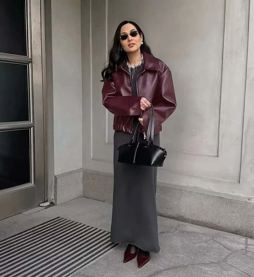 Burgundy Leather Jacket