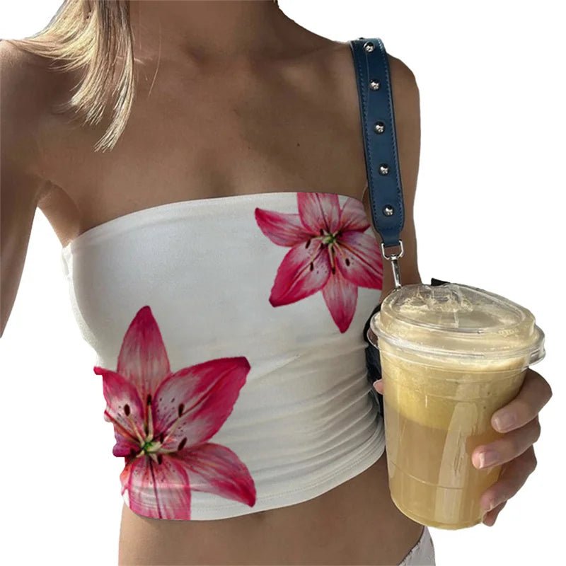 Flower Print Tube Top