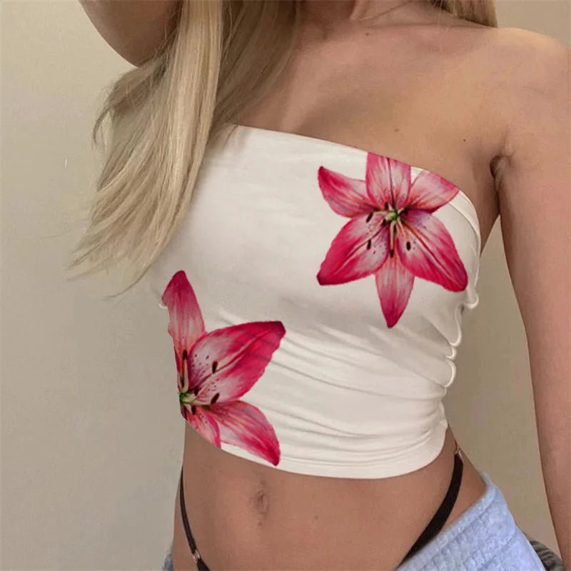 Flower Print Tube Top