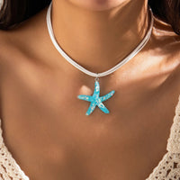 Starfish Necklace Blue