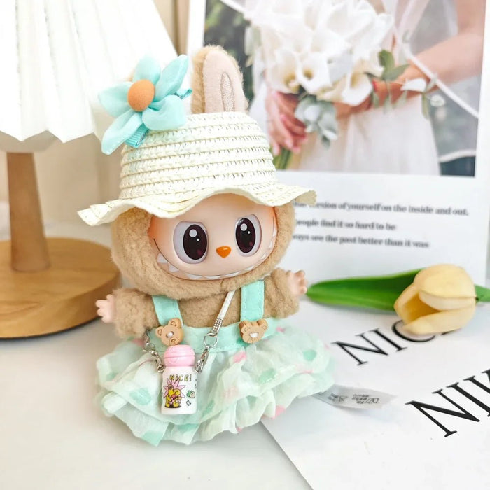 Labubu Vacation Outfits – 17cm (Hat, Cup & Dress Set)