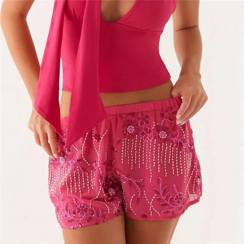 Ibiza Energy Sequin Beaded Shorts