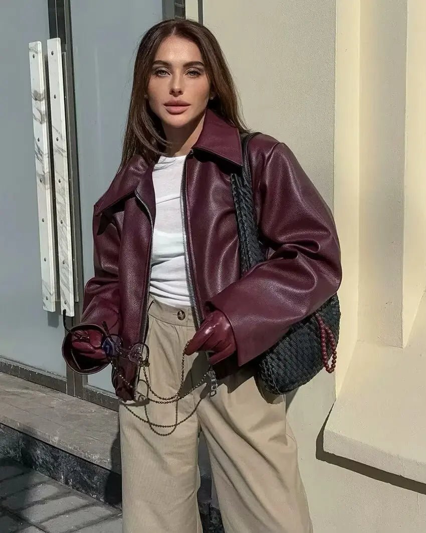 Burgundy Leather Jacket