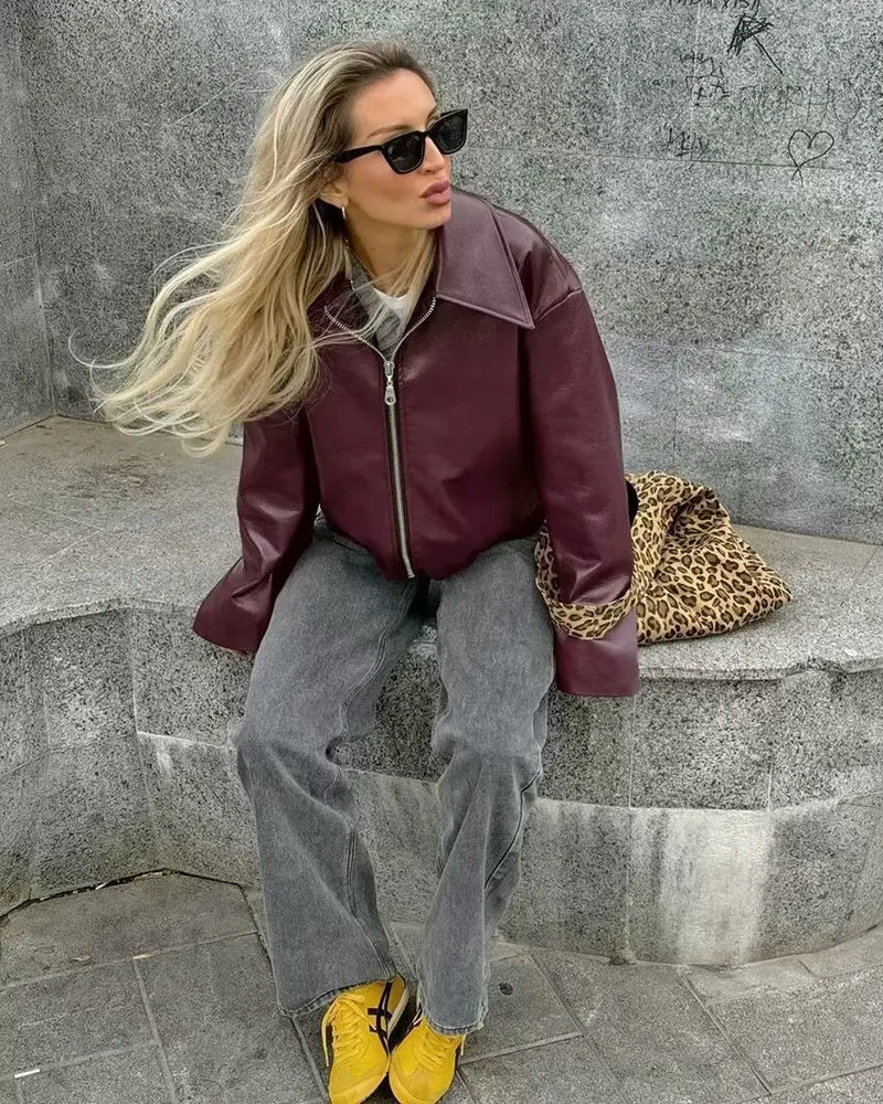 Burgundy Leather Jacket