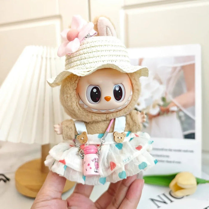 Labubu Vacation Outfits – 17cm (Hat, Cup & Dress Set)