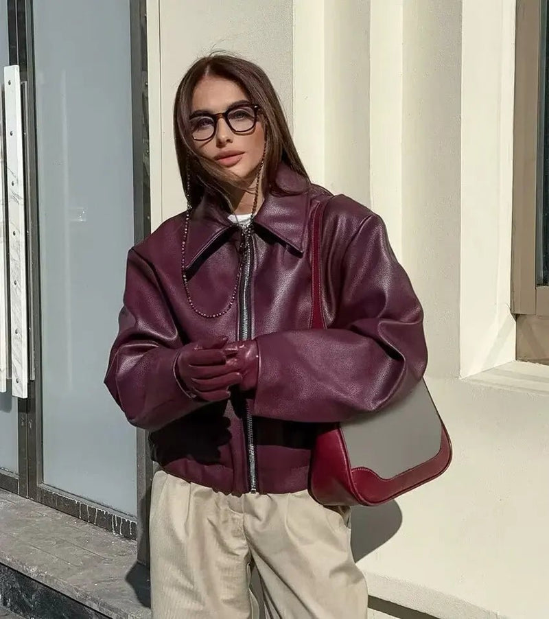 Burgundy Leather Jacket