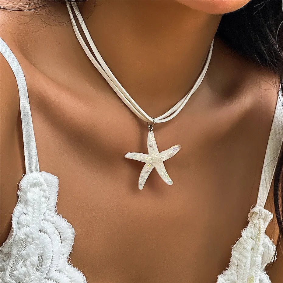 Starfish Necklace White Pendant