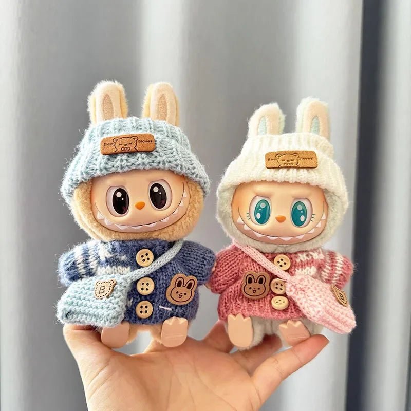 Labubu Sweater Cardigan and Hat Set - 17cm