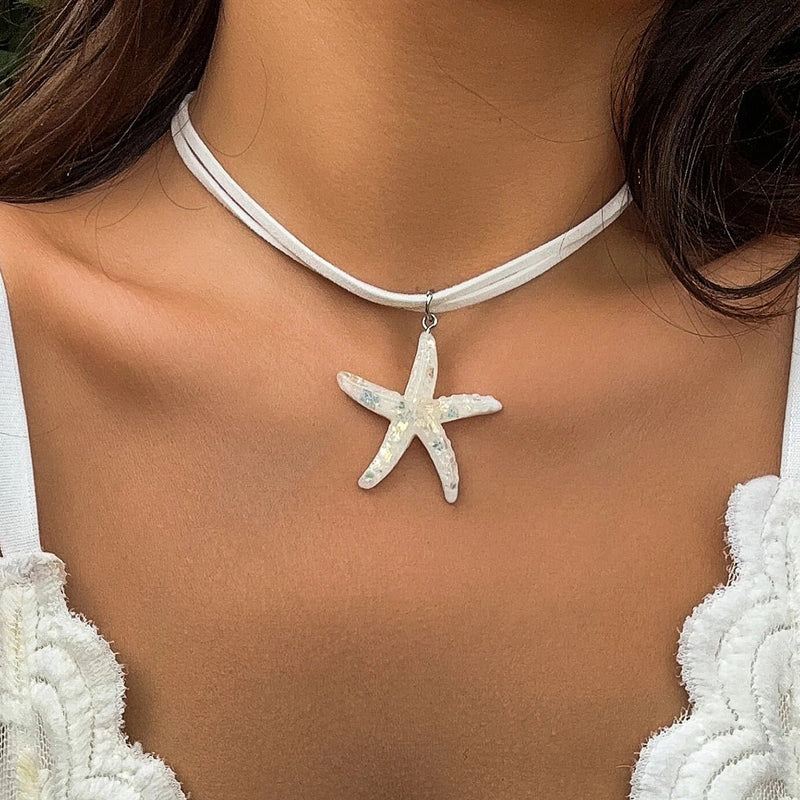 Starfish Necklace White Pendant