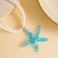 Starfish Necklace Blue