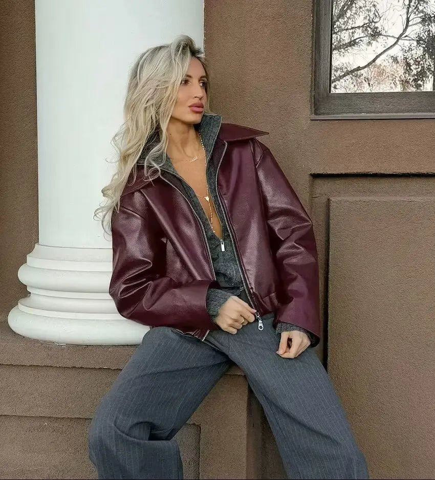 Burgundy Leather Jacket