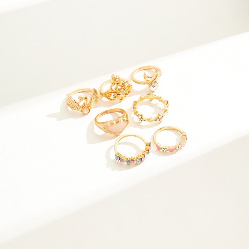 Cute Aesthetic Ring Set 7pcs