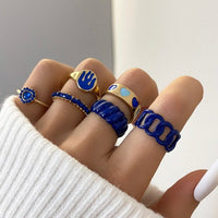 Blue Rings Aesthetic Set 6pcs