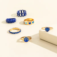 Blue Rings Aesthetic Set 6pcs