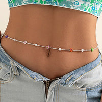 Beaded Waist Chain with Flower Detail Boho-inspired