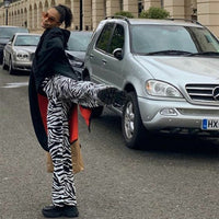 Zebra Print Pants Wide Leg