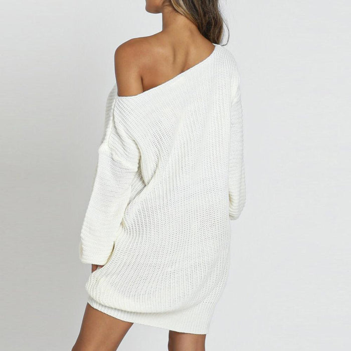 Oversized Knit Sweater Dress Long sleeve