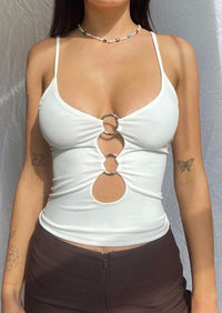Cut Out Middle with Rings Cami Top