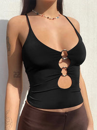 Cut Out Middle with Rings Cami Top