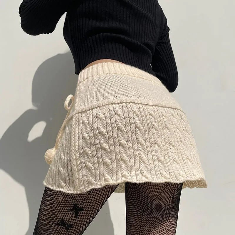Knitted Mini Skirt Y2k