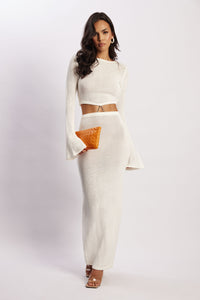 Long Sleeve Knit Dress - Cream