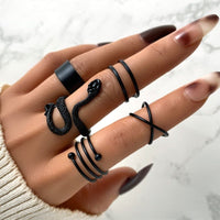 Black Aesthetic Ring Sets