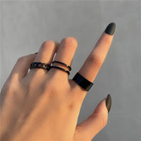 Black Aesthetic Ring Sets