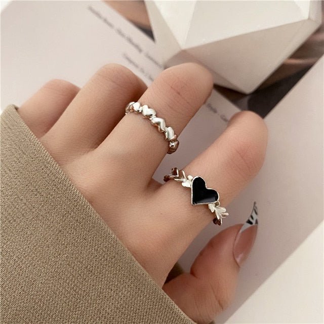 Black Aesthetic Ring Sets