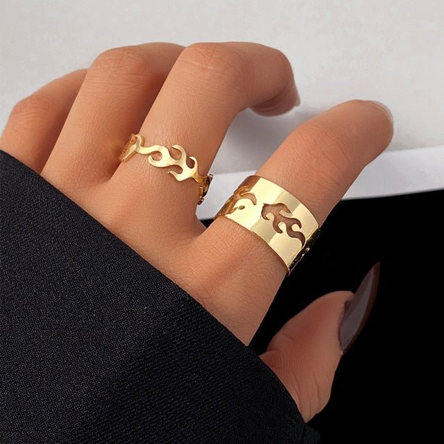 Black Aesthetic Ring Sets