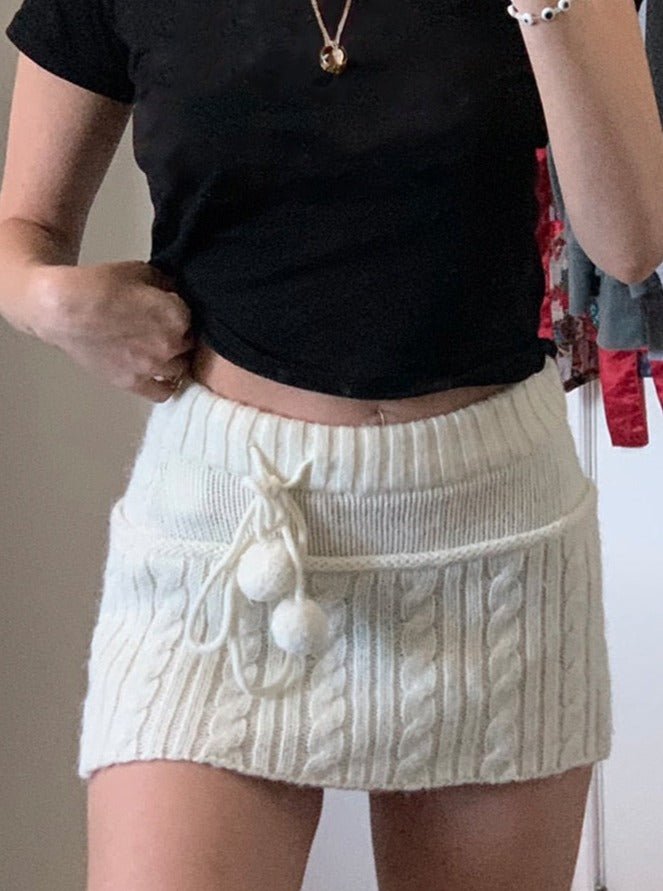 Knitted Mini Skirt Y2k