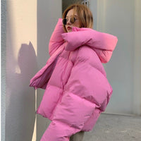 Pink Puffer Jacket with Hood