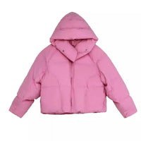 Pink Puffer Jacket with Hood