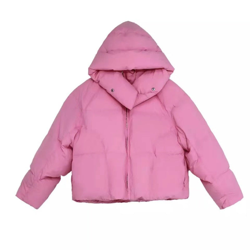 Pink Puffer Jacket with Hood