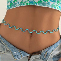 Blue Beaded Belly Chain