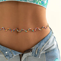 Blue Beaded Belly Chain
